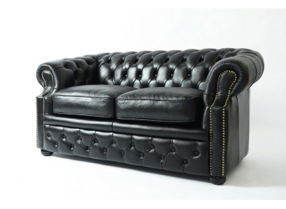 Sofa Couch Chesterfield Upholstered Sofas 2 Seater Leather Textile Lounge Club #289