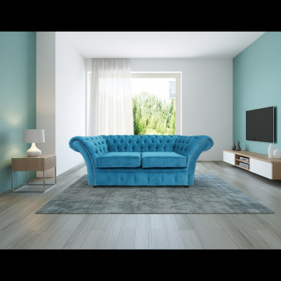 Chesterfield Sofa Couch Upholstered Sofas Classic 2-Seater Leather Fabric Winchester