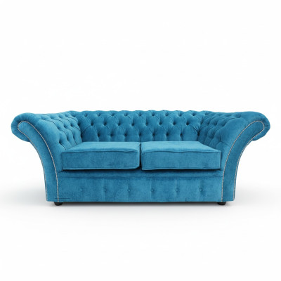 Chesterfield Sofa Couch Upholstered Sofas Classic 2-Seater Leather Fabric Winchester