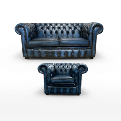 Chesterfield Sofa Couch Upholstery Leather Decor Textile Sofa Set 2+1 Upholstery