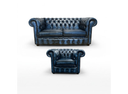 Chesterfield Sofa Couch Upholstery Leather Decor Textile Sofa Set 2+1 Upholstery