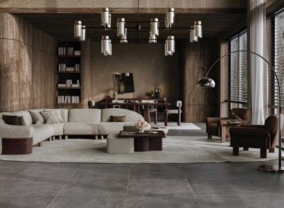 Wohnzimmer Helle Polstergarnitur L-Form Couch Sessel Couchtisch Hocker