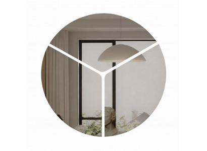 Moderner runder Wandspiegel mit elegantem segmentiertem Design