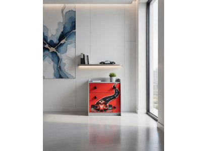 Kommode mit Rennwagen Motiv und praktischem Stauraum