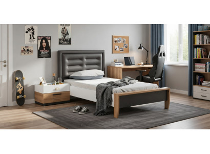 Schlafzimmer Set Bett mit Nachttisch für modernen Komfort