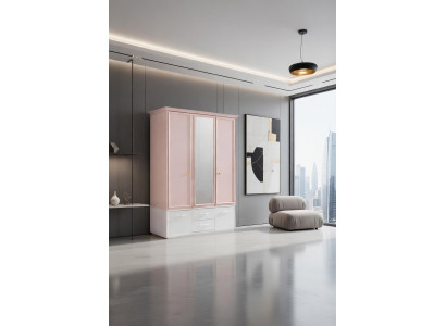 Kleiderschrank im modernen Design mit Spiegel und 3 Türen
