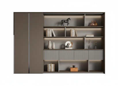 Moderner Büroschrank mit LED-Beleuchtung und eleganter Struktur