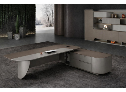 Modernes Büro-Set: Chefschreibtisch und Büroschrank im Design