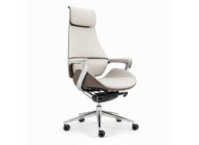 Ergonomischer Bürostuhl mit verstellbaren Armlehnen und Kopfstütze