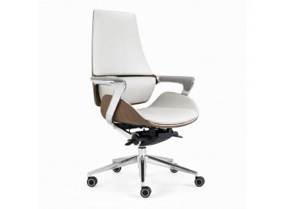 Ergonomischer Bürostuhl mit Walnuss-Holz, verstellbaren Armlehnen