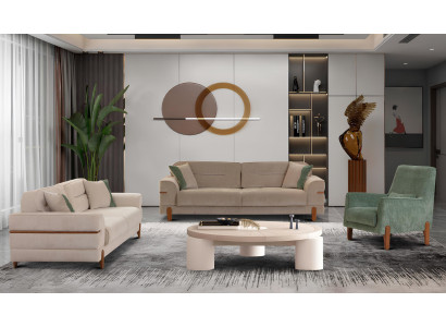 Modernes 3-Sitzer Sofa und Sessel Set für stilvolle Wohnzimmer