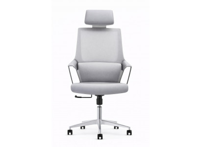 Ergonomischer Bürostuhl in Weiß mit verstellbarer Kopfstütze