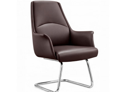 Eleganter Chefsessel Braun mit Armlehnen für Büro und Konferenz