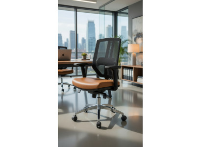 Ergonomischer Bürostuhl mit verstellbaren Armlehnen und Drehfunktion