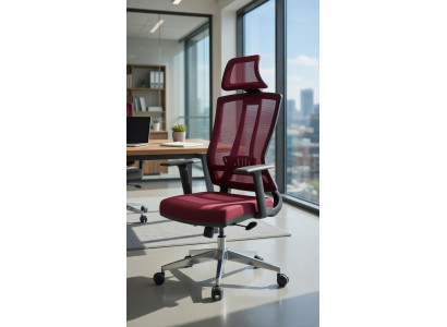 Moderner Bürostuhl Rot Ergonomisch Verstellbare Armlehnen