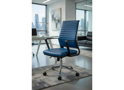 Moderner Bürostuhl Blau mit Ergonomischer Unterstützung und Armlehnen