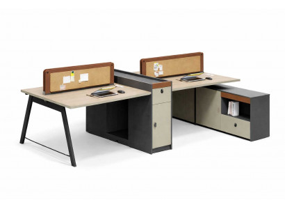 Moderner Bürotisch für Vier Personen mit Stauraum Designer Schreibtisch