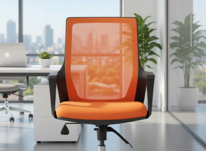 Ergonomischer Bürostuhl in Orange für komfortables Sitzen im Büro