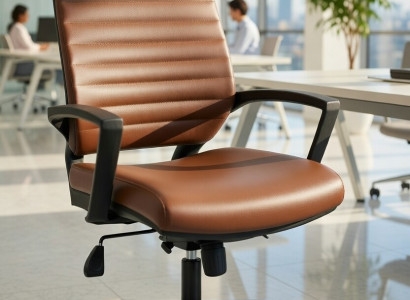 Bürostuhl mit Kunstlederbezug und ergonomischem Design für komfortables Sitzen