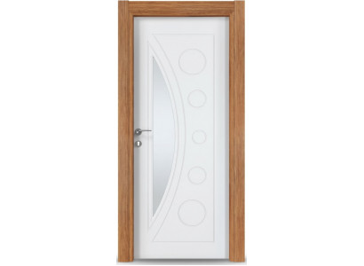 Elegante weiße Zimmertür mit Glas Designertür Türen für zu Hause