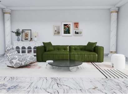 Wohnzimmergarnitur 4+1 Sitzer Runder Couchtisch Moderne Sofagarnitur