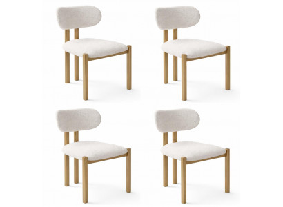 Elegantes weißes Stuhlset  Küchenstuhl  Esszimmerstuhl  Polsterte Stühle