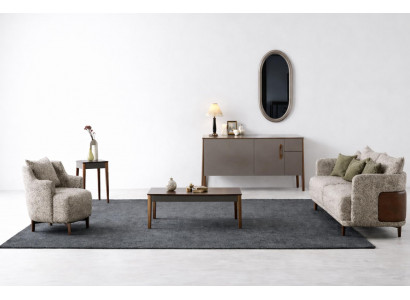 Elegantes Wohnzimmer Set mit Sofa und Sessel in moderner Form