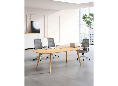 Hochwertiger Naturholz Tisch Designer Konferenztisch Edle Holztische