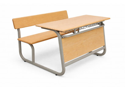 Schulbank mit ergonomischer Sitzfläche und stabilem Metallgestell