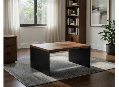 Funktionaler Couchtisch aus Holz mit klarer Linienführung