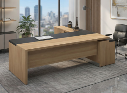 Stilvoller Schreibtisch Holz Beige mit klarer Linienführung