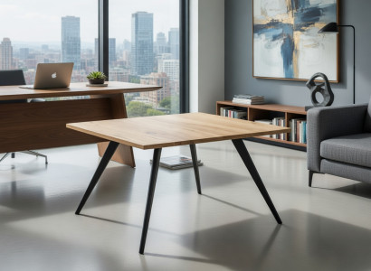 Couchtisch Holz modern mit stabilen Metallbeinen