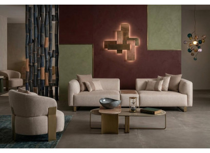 Exklusives Luxus Wohnzimmer Set: 3-Sitzer Sofa Sessel Couchtisch