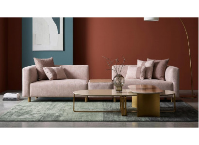 Elegante Lux Wohnzimmer Set: Sofa und Couchtisch im Designer-Stil