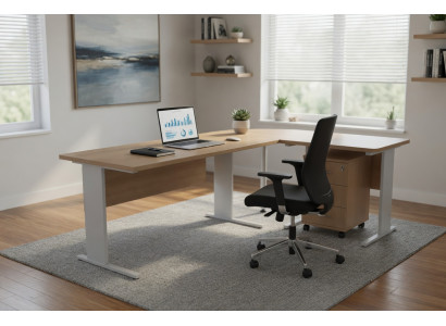 Eckschreibtisch Holz Mit Tumba Schloss Büro Modern Design