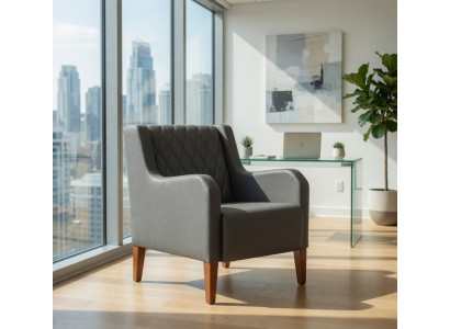 Moderner Sessel Grau Komfort Für Wohnzimmer Büro