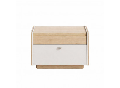 Eleganter Nachttisch mit Holzrahmen und minimalistischer Struktur