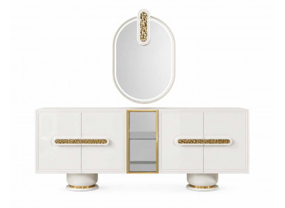 Sideboard mit Spiegel Buffet Esszimmer Schrank Anrichte Komplettes