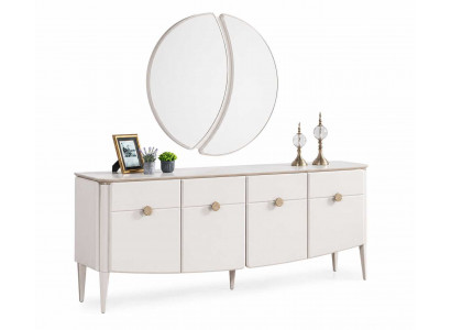 Esszimmer Sideboard mit Spiegel Buffet Schrank Anrichte Kommodenschrank