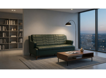 Grünes 3-Sitzer Sofa aus Kunstleder im modernen Stil für Ihr Zuhause