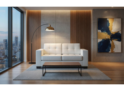 Elegantes 2-Sitzer Sofa in Weiß für moderne Wohnräume