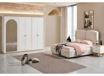 Schlafzimmer set: Bett, 2X Nachttische, Kleiderschrank