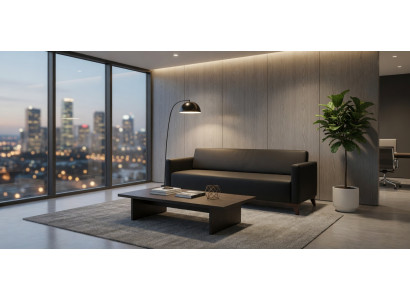 Elegantes 3-Sitzer Sofa aus Kunstleder für stilvolle Räume