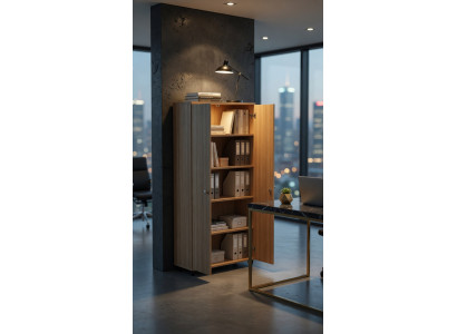 Kompakter Schrank aus Holz für modernes Wohnen