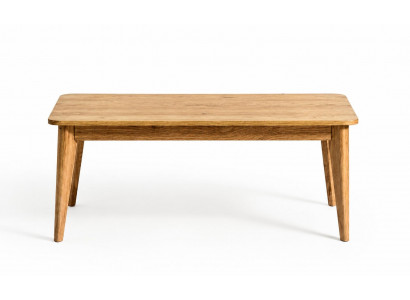 Eleganter Couchtisch aus Eiche mit abgerundeten Kanten und Beinen