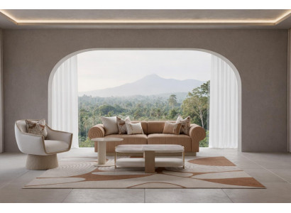 Modernes Wohnzimmer-Set 3-Sitzer-Sofa Sessel Couchtisch Beistelltisch