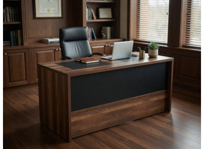 Konferenztisch aus Holz mit schwarzer Front für modernes Büro