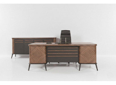 Edles Büro-Set Exklusiver Chefschreibtisch Designer Sideobard 2tlg