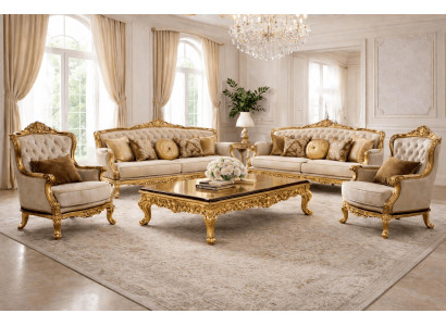 Elegante Klassische Chesterfield Sofagarnitur Hochwertiges Sofa-Set