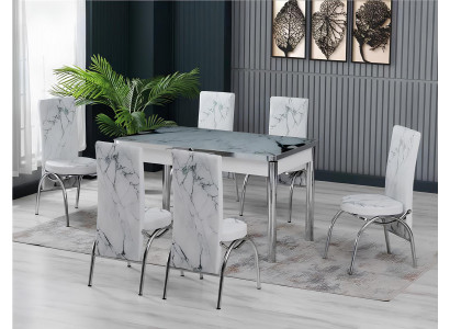 Esszimmer Essgruppen Esstisch Stühle Rechteckig Modern Weiß Komfort